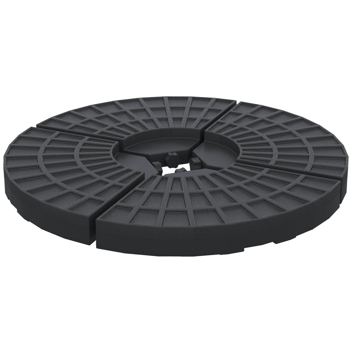 Outsunny 4-Piece Fillable Umbrella Weight Base for Cross Bases