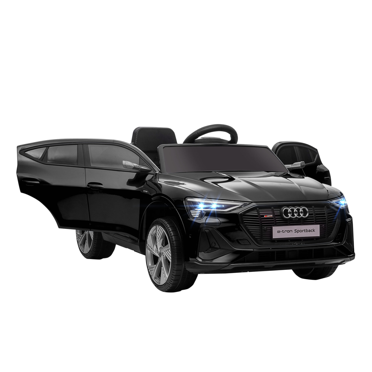 HOMCOM Licensed Audi E-tron Kids Electric Ride-On Car with Remote Control, LED Lights, Music and Seatbelt