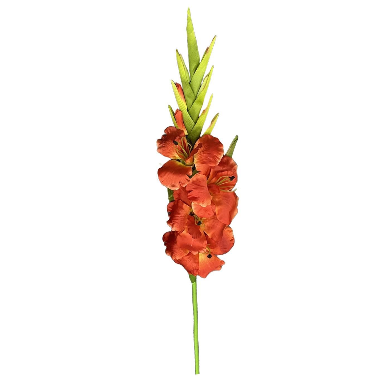 Pack of 6 Artificial Orange Gladioli Stems, 115cm Tall