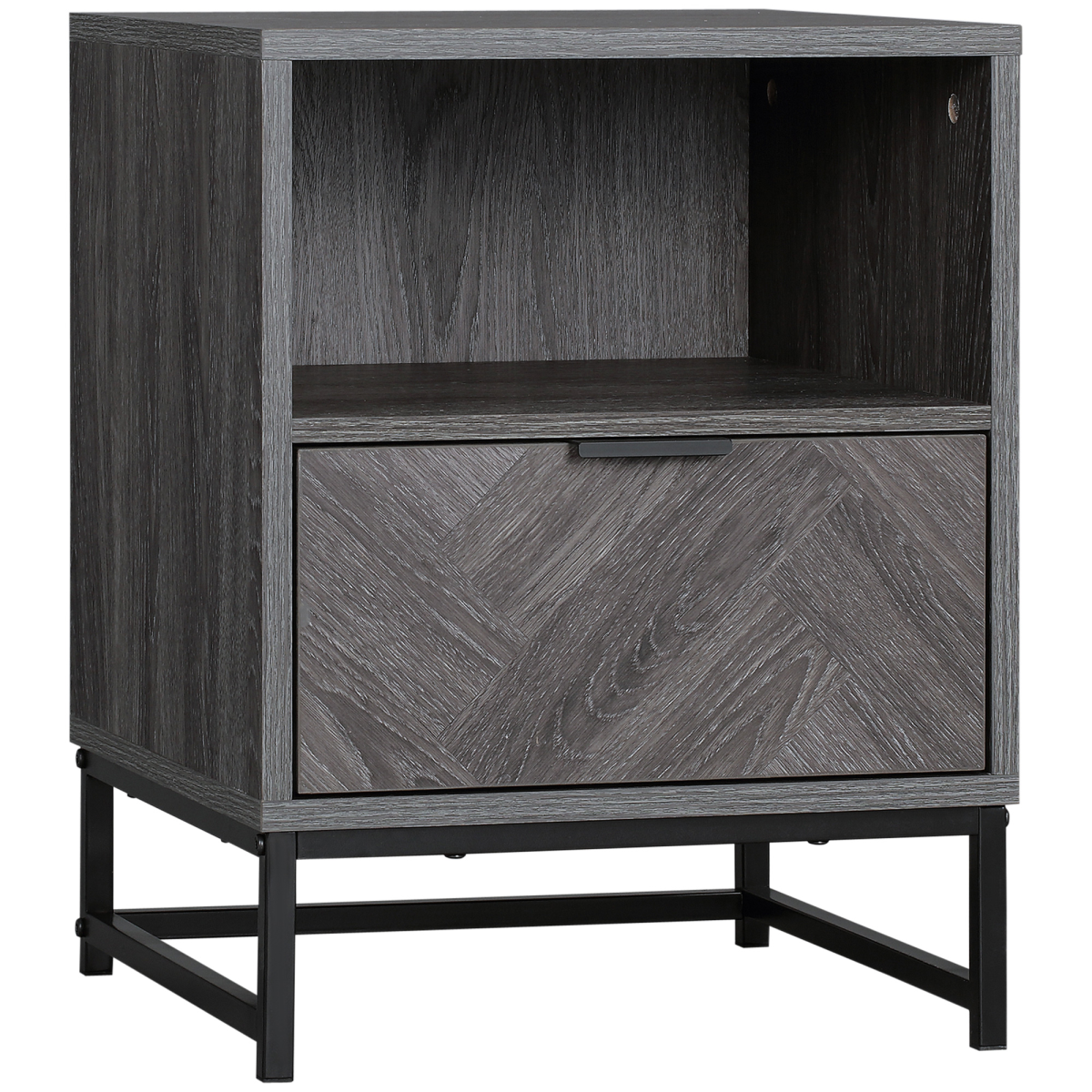 Nightstand with Drawer and Shelf, Bedside End Table