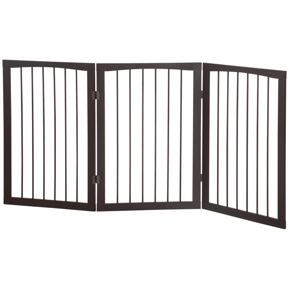 PawHut Folding Free Standing Hardwood Pet Gate for Small Dogs, Portable Indoor Dog Fence