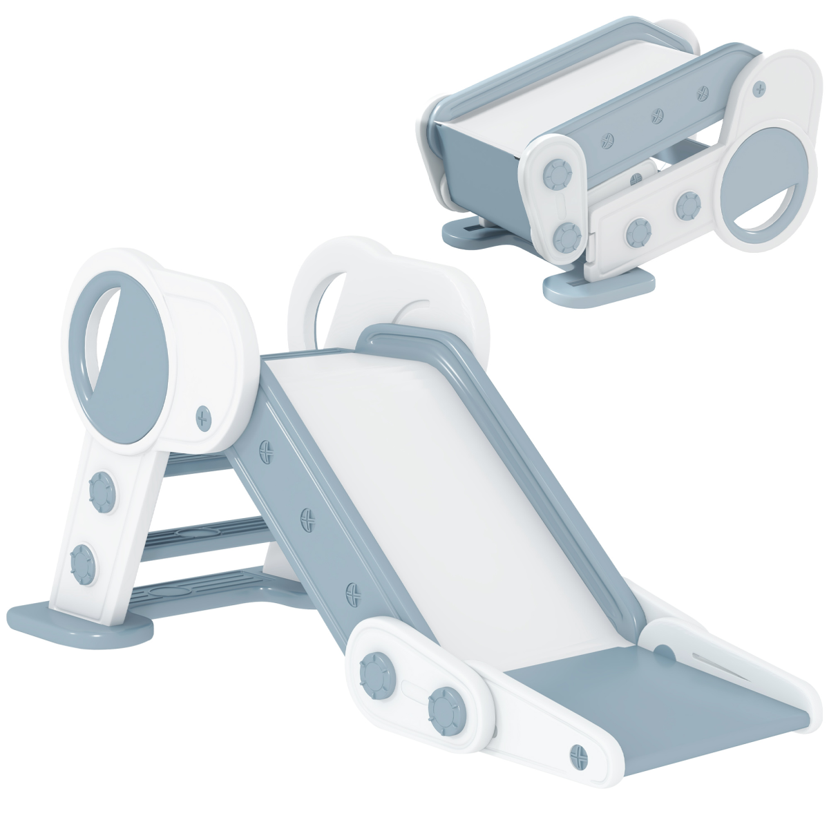 ZONEKIZ Foldable Kids Slide, Non-Slip Steps, 18-36 Months, Grey