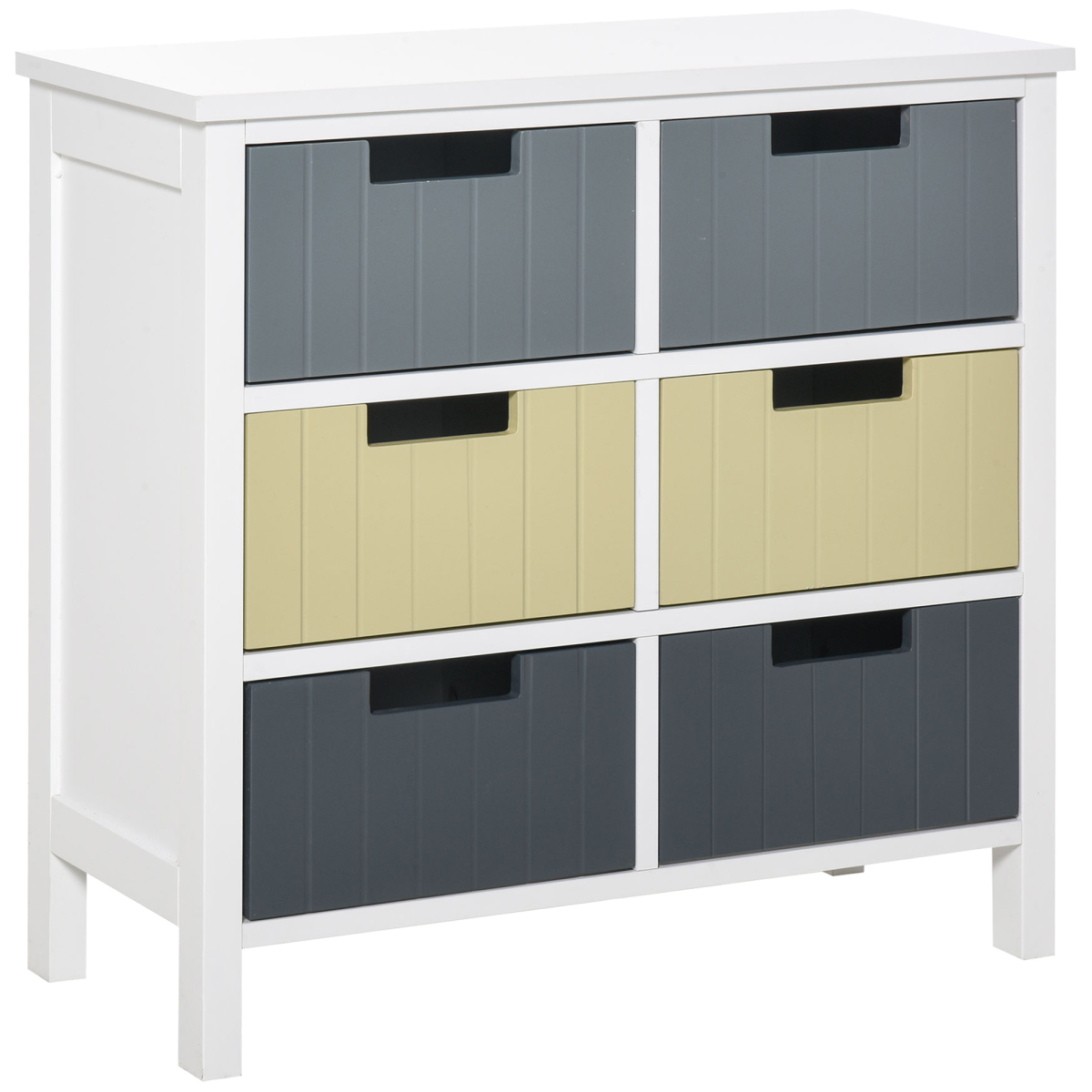 6 Drawer Storage Chest Cabinet for Dining and Living Room, MDF, Unbranded