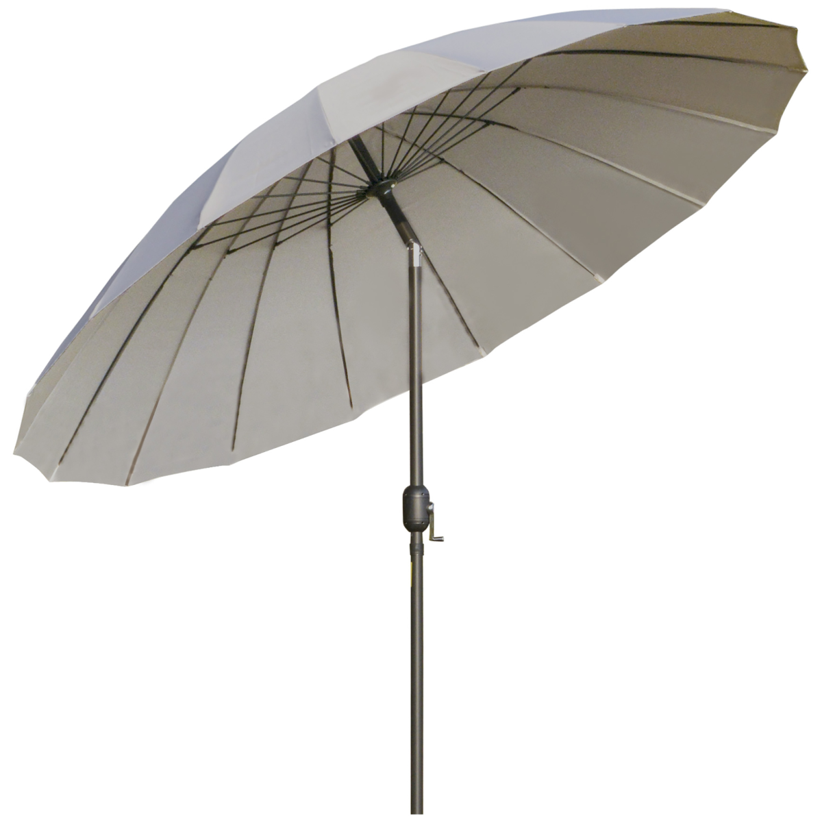 Outsunny 2.5m Round Curved Adjustable Garden Parasol Sun Umbrella with Metal Pole, Light Grey