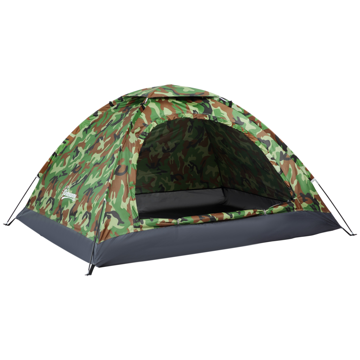 2-Person Dome Camping Tent with Mesh Windows, Double-Layer Door