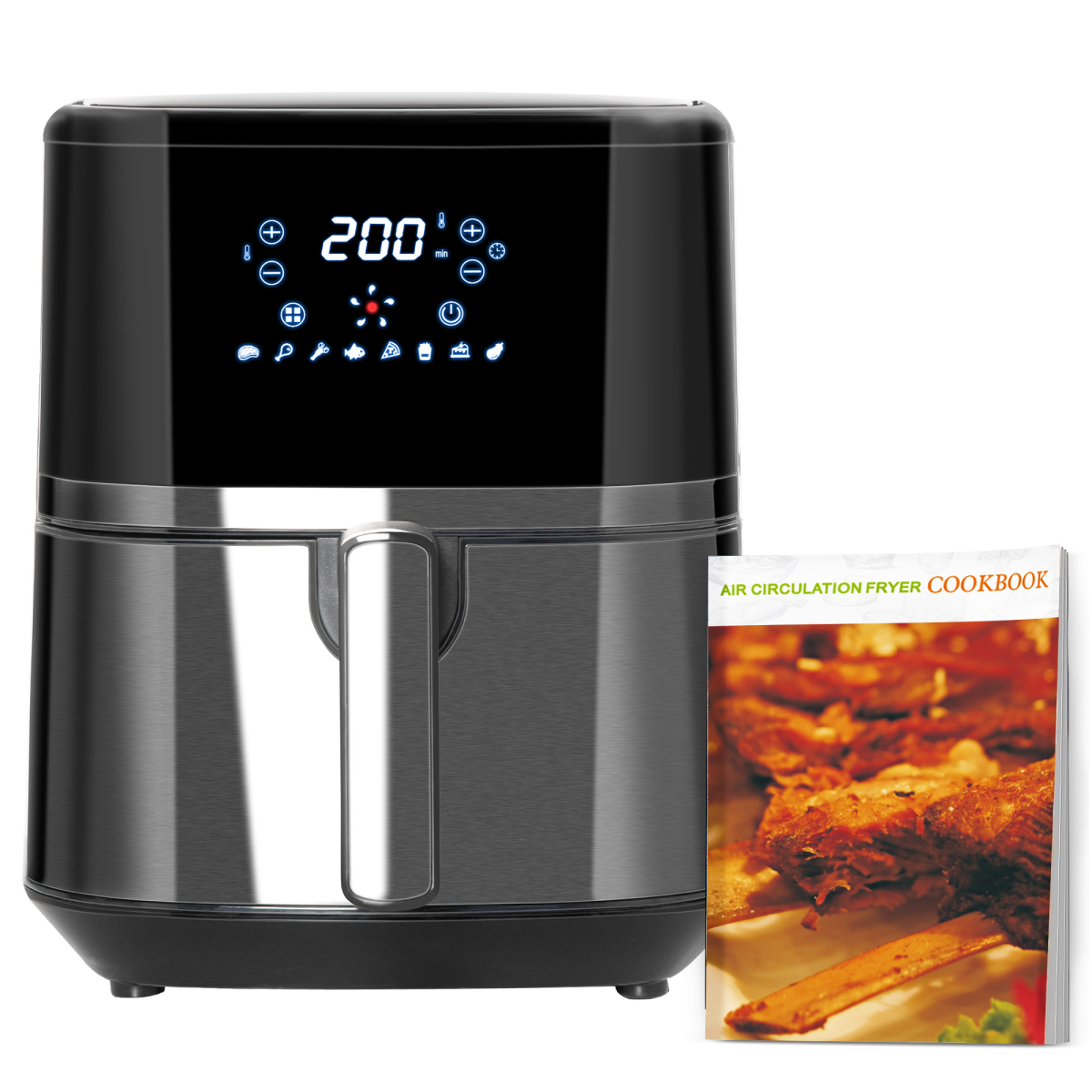 4.5L 1500W Digital Air Fryer with 8 Presets and Timer, Black, HOMCOM