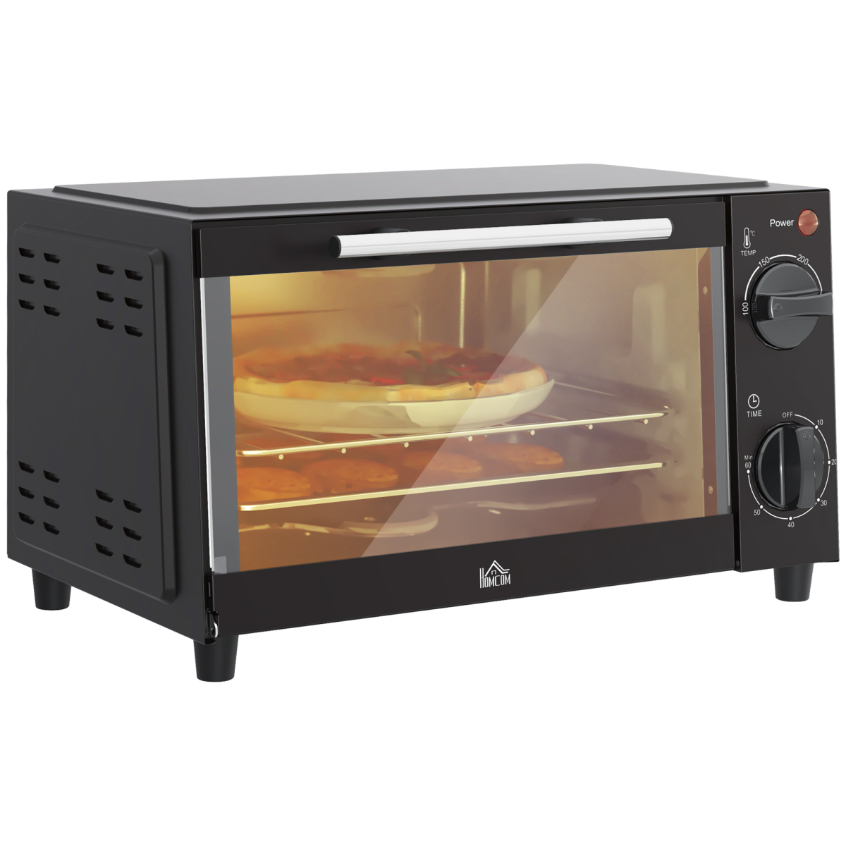 HOMCOM 9L Countertop Electric Mini Oven, 750W Toaster Oven