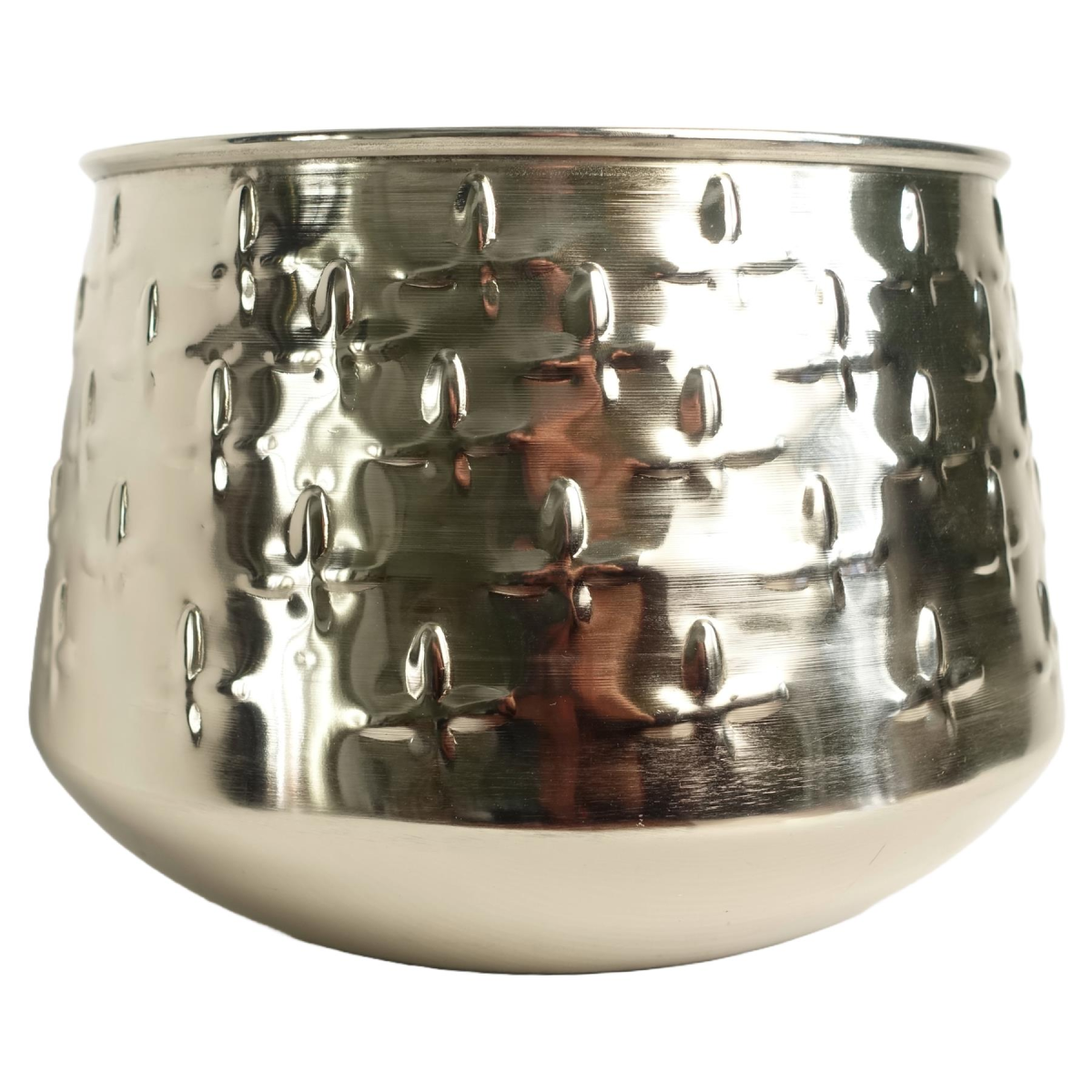 Leaf 24cm Silver Cross Metal Planter