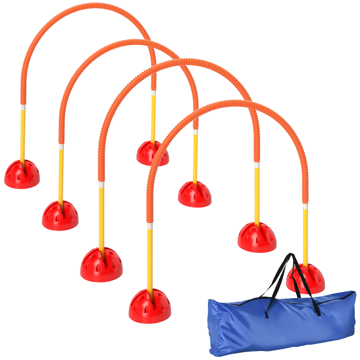 PawHut 4-Piece Dog Agility Training Set with Carry Bag, Orange