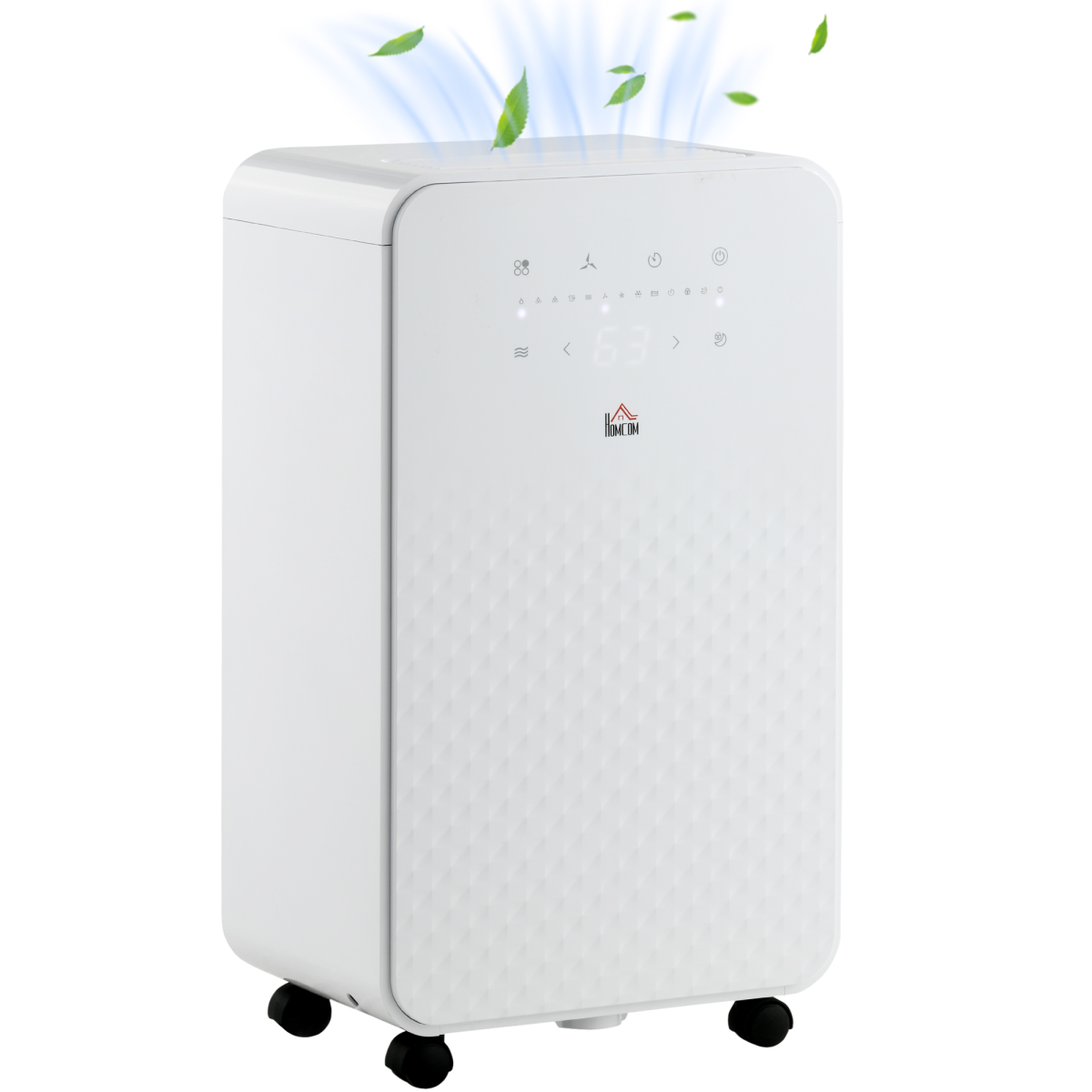 HOMCOM 10L/Day Quiet Dehumidifier with Purifier, 5 Modes, Timer