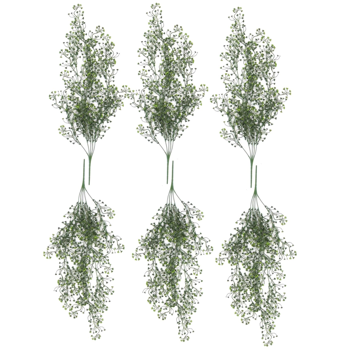 Leaf Pack of 6 Hanging Artificial String Pearl Plant 75cm UV and Fire Resistant