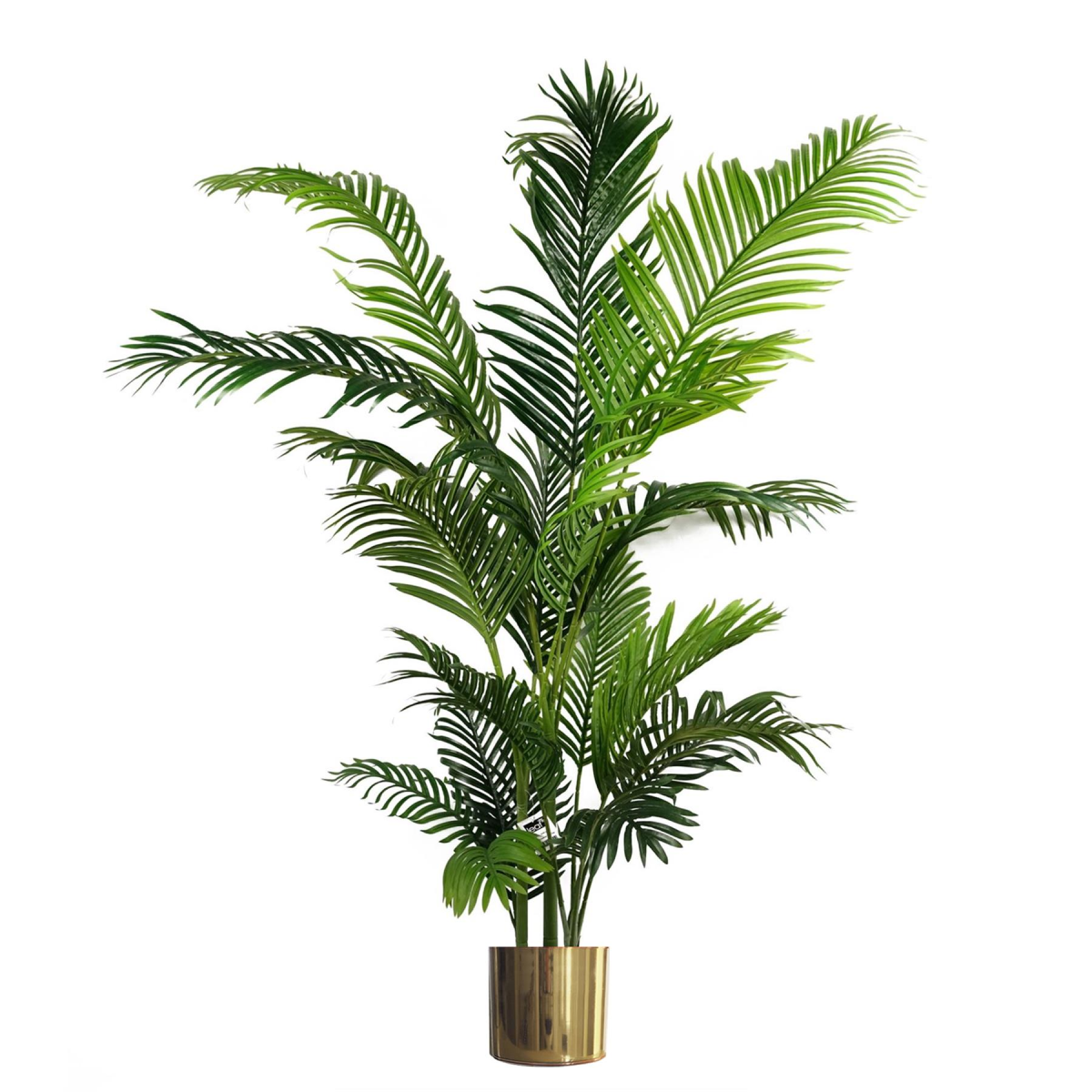 Leaf 180cm Artificial Palm Tree with Separate Gold Metal Planter