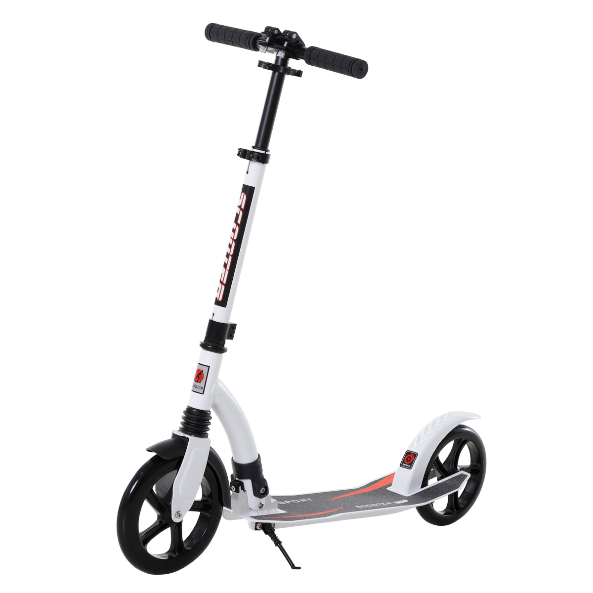 Foldable Adjustable Aluminium Kick Scooter for Teens and Adults, 14+, White