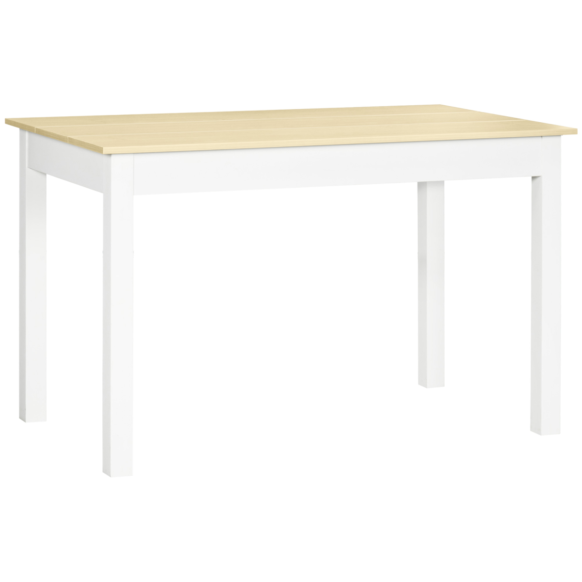 HOMCOM Dining Table for 4-6, Oak Wood Grain, Thick-Leg Kitchen Table
