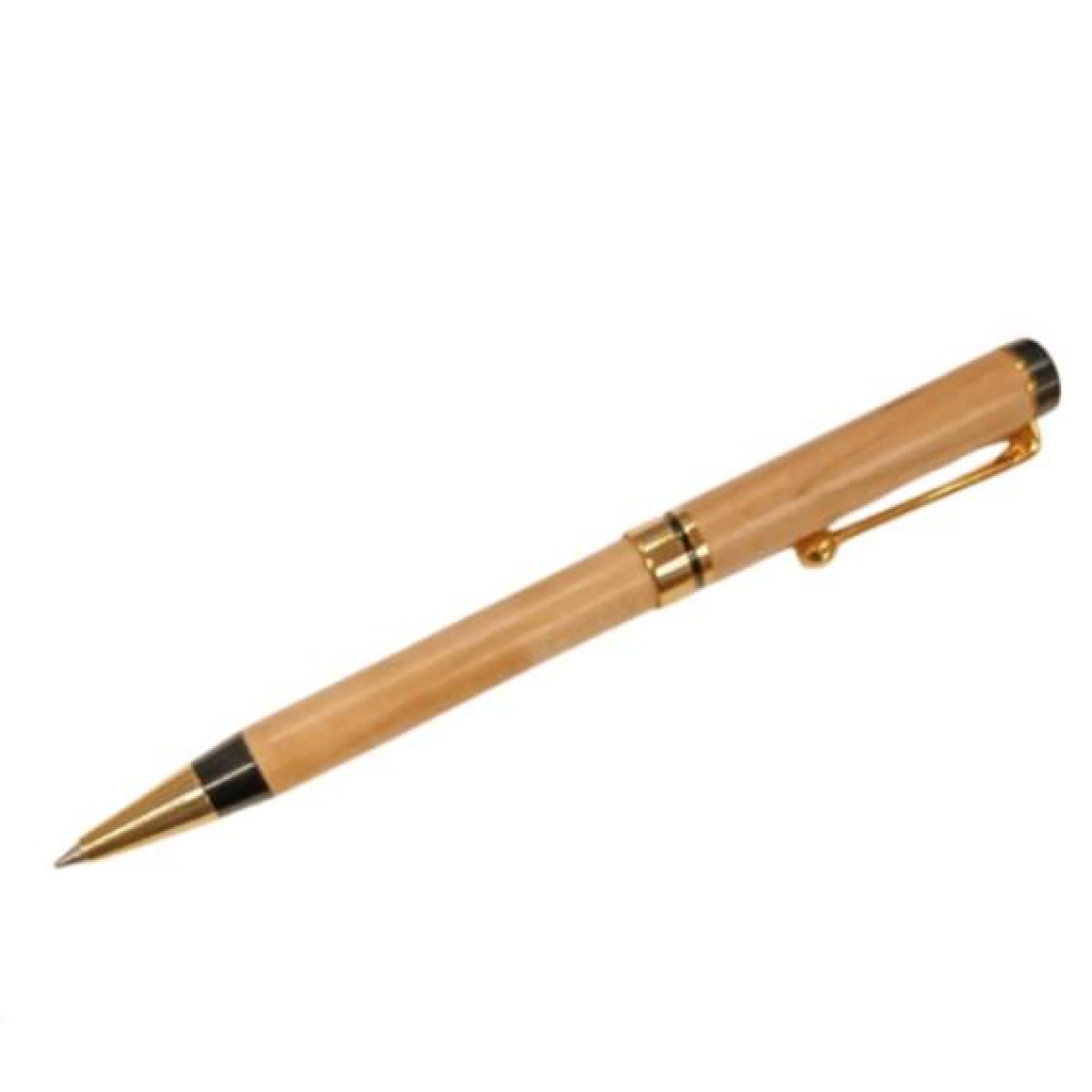 Imperial Handcrafted Natural Wood Light Brown Pen with Gold Trim