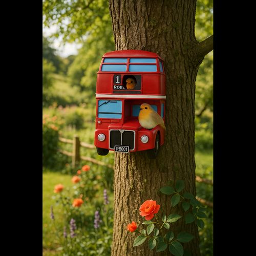 London Bus Design Bird House for Garden