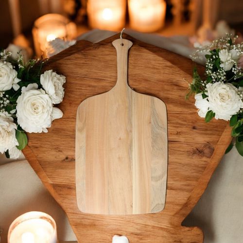 55cm Wooden Chopping Board, Large 100% Wood Worktop Protector, Hand Finished, Wipe Clean by MSL