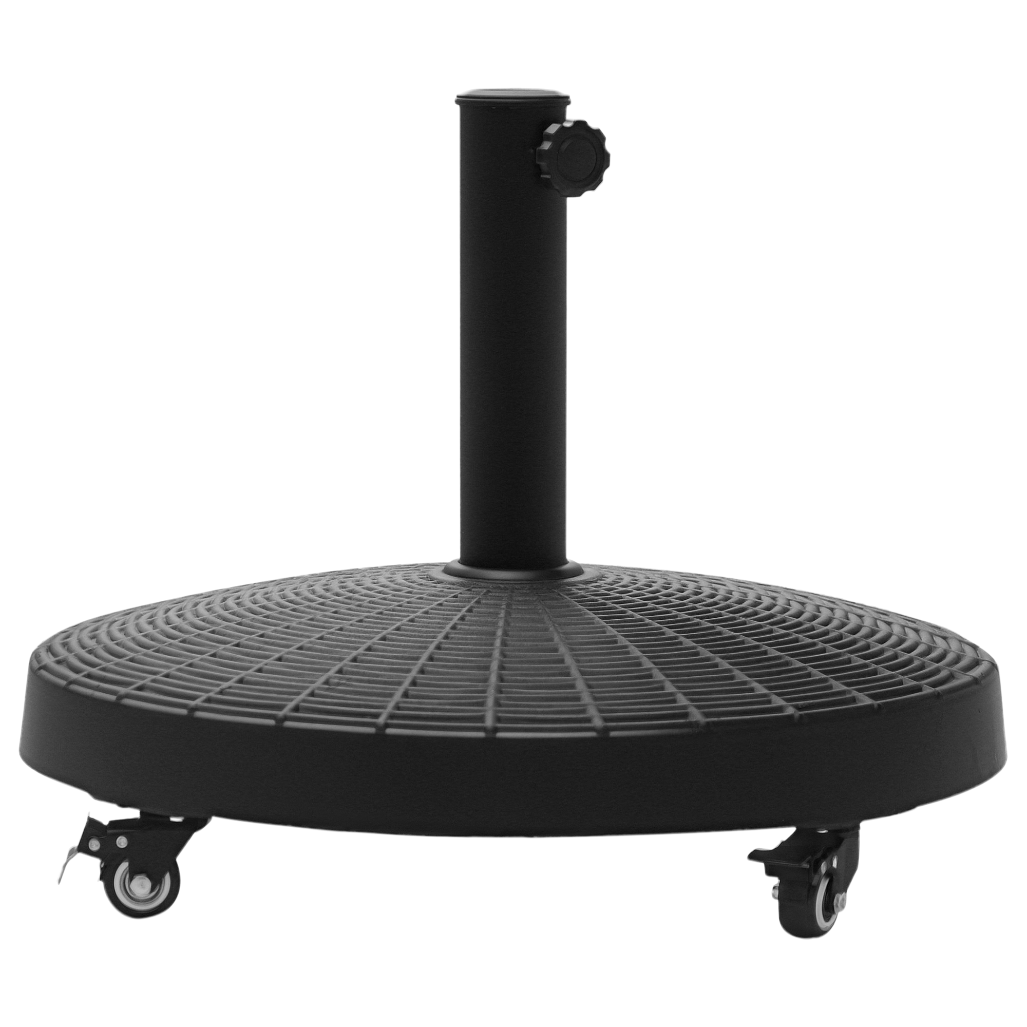 Outsunny Resin Patio Umbrella Base with Wheels, Black, Fits 38mm and 48mm Poles