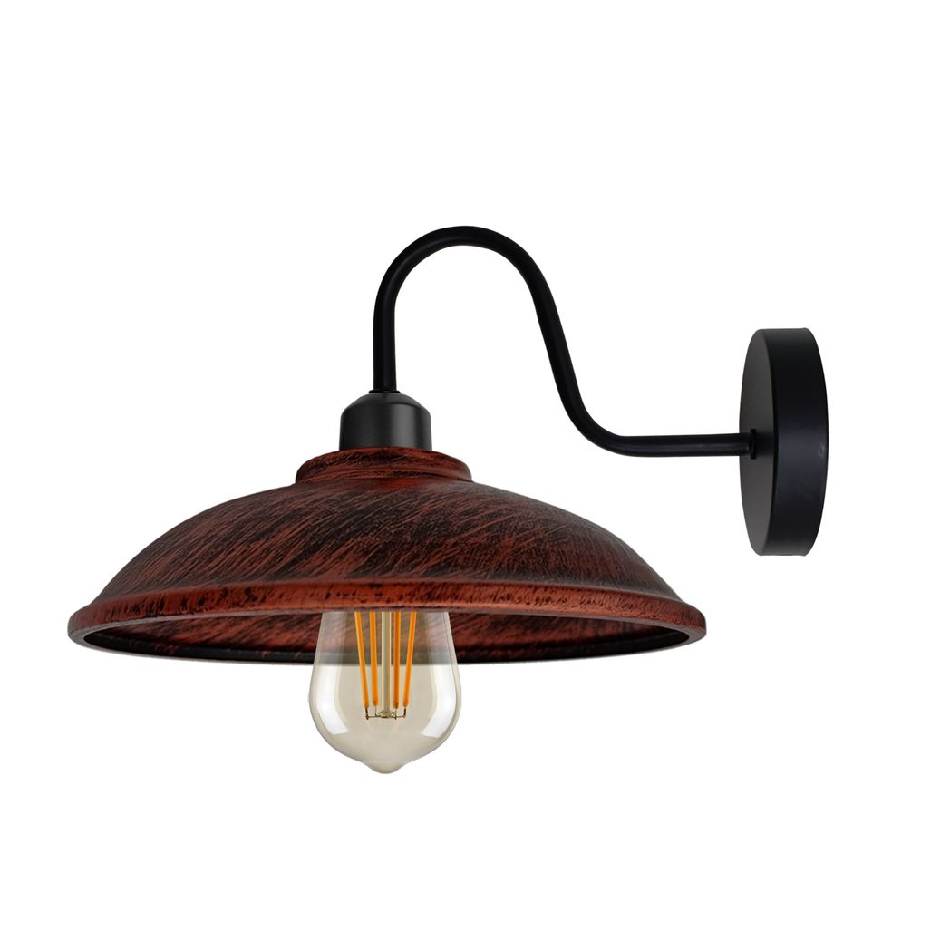 Vintage Rustic Red Wall Sconce, E27 Base, Indoor Dimmable Light