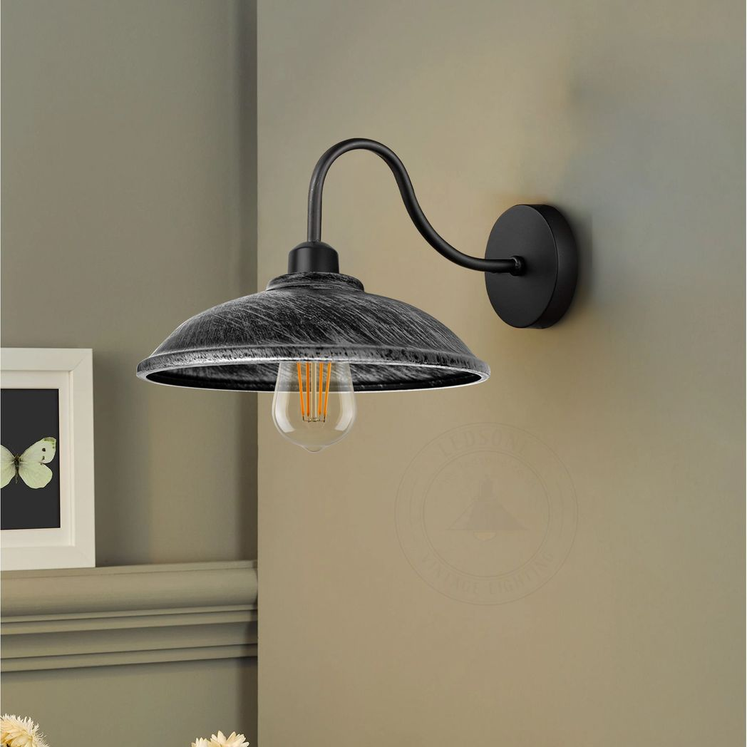 Vintage Metal Wall Sconce Light, E27 Base, Dimmable Indoor