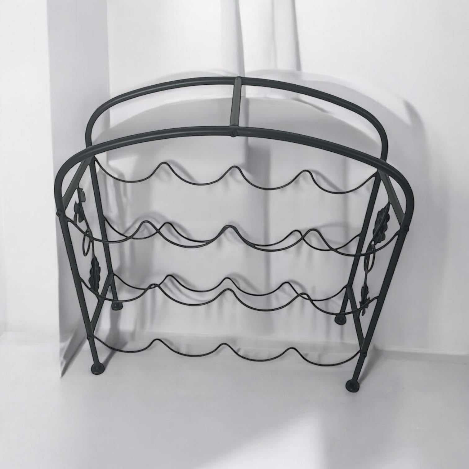 MSL 40cm Cast Iron Effect 12 Bottle Wine Rack