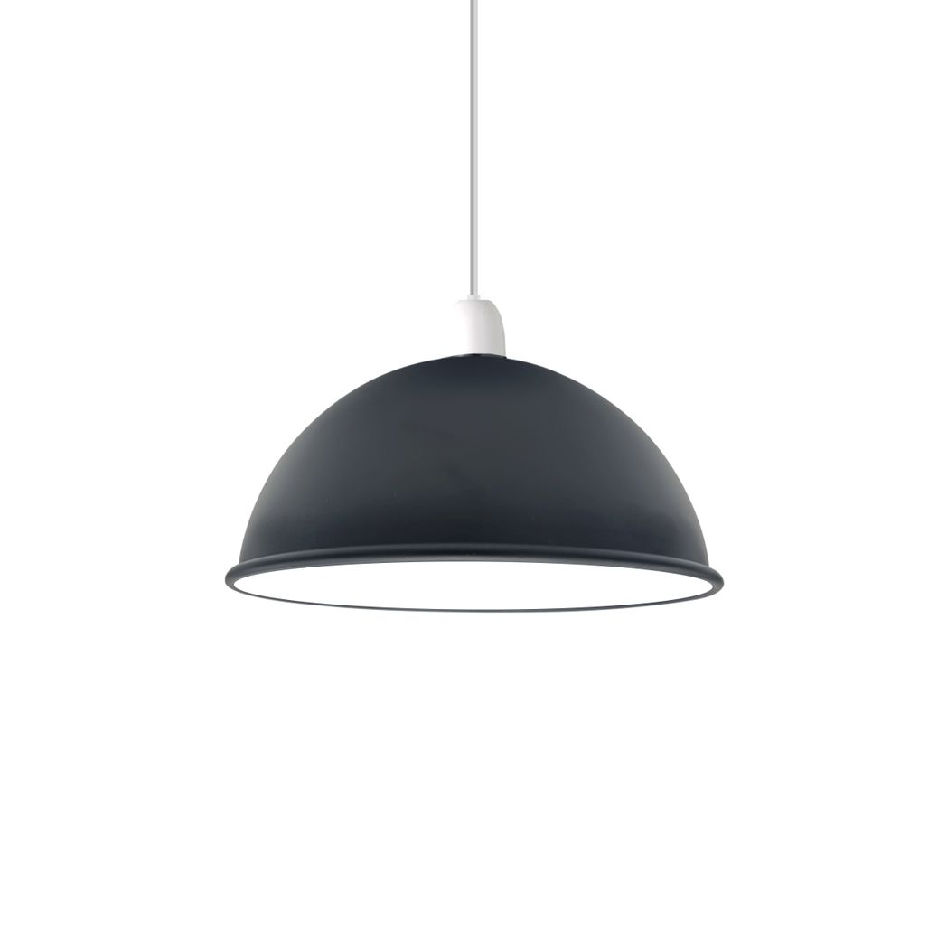 Vintage Industrial Black/White Dome Metal Lamp Shade, E27, 60W