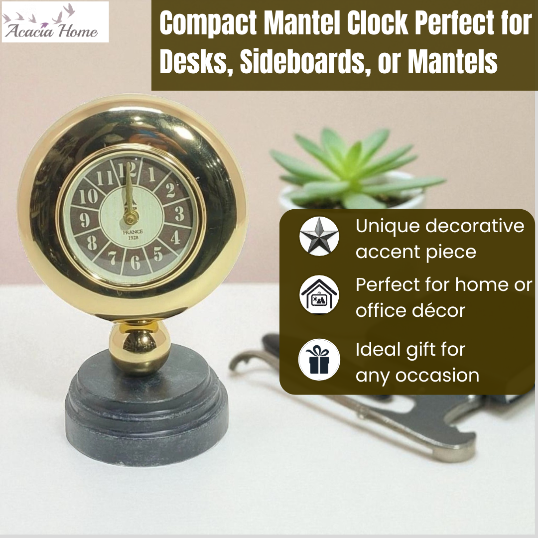 MSL Hand Finished Table Clock for 1 AA Battery