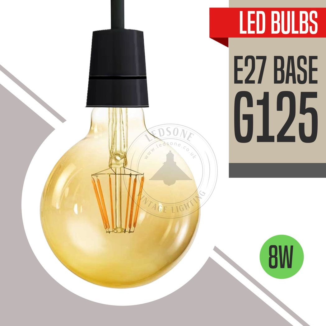 5 Pack E27 LED Edison Dimmable Vintage Amber Glass Warm white 2700K Light Bulbs