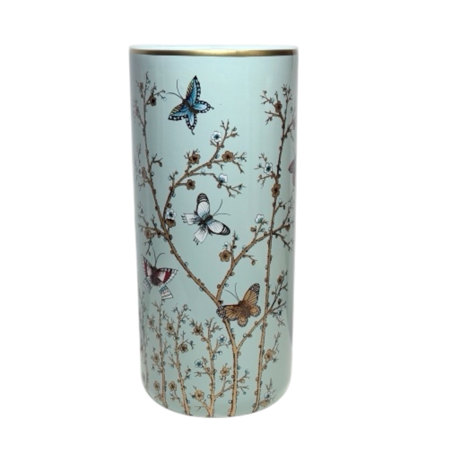 18 Inch Ceramic Umbrella Stand with Glazed Antique Finish