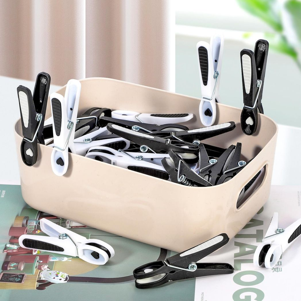 Vinsani 48 Clothes Pegs Soft PP Laundry Pegs UVA/UVB Resistant Colourfast Odourless