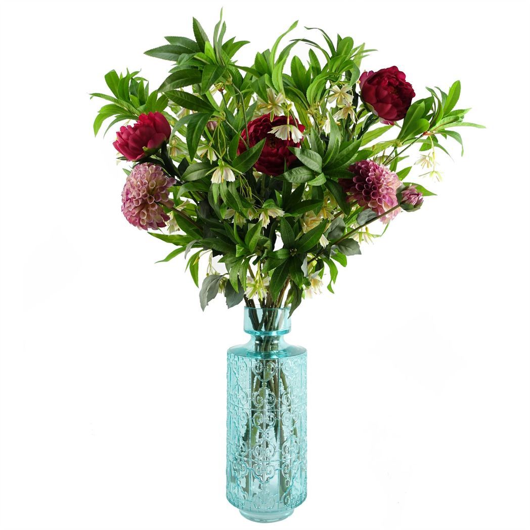 Pack of 6 90cm Artificial Hainan Elaeocarpus Stems with Plastic Leaves and Flowers