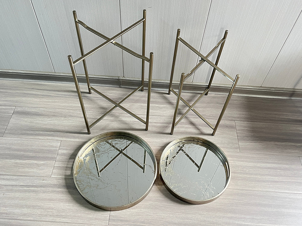 MSL Set of 2 Round Tables 43/53 cm
