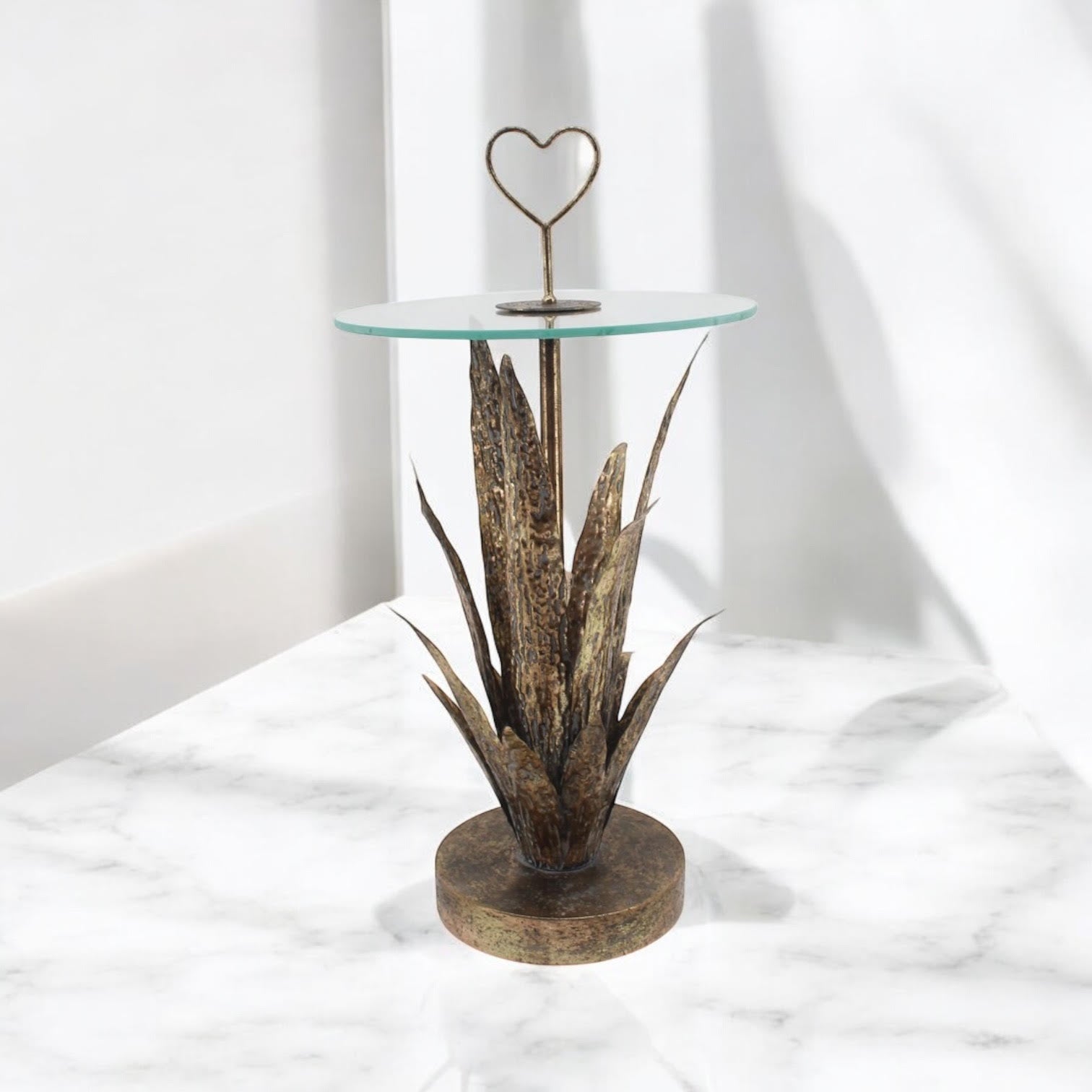 MSL 79cm Metal Table with Leaf Design