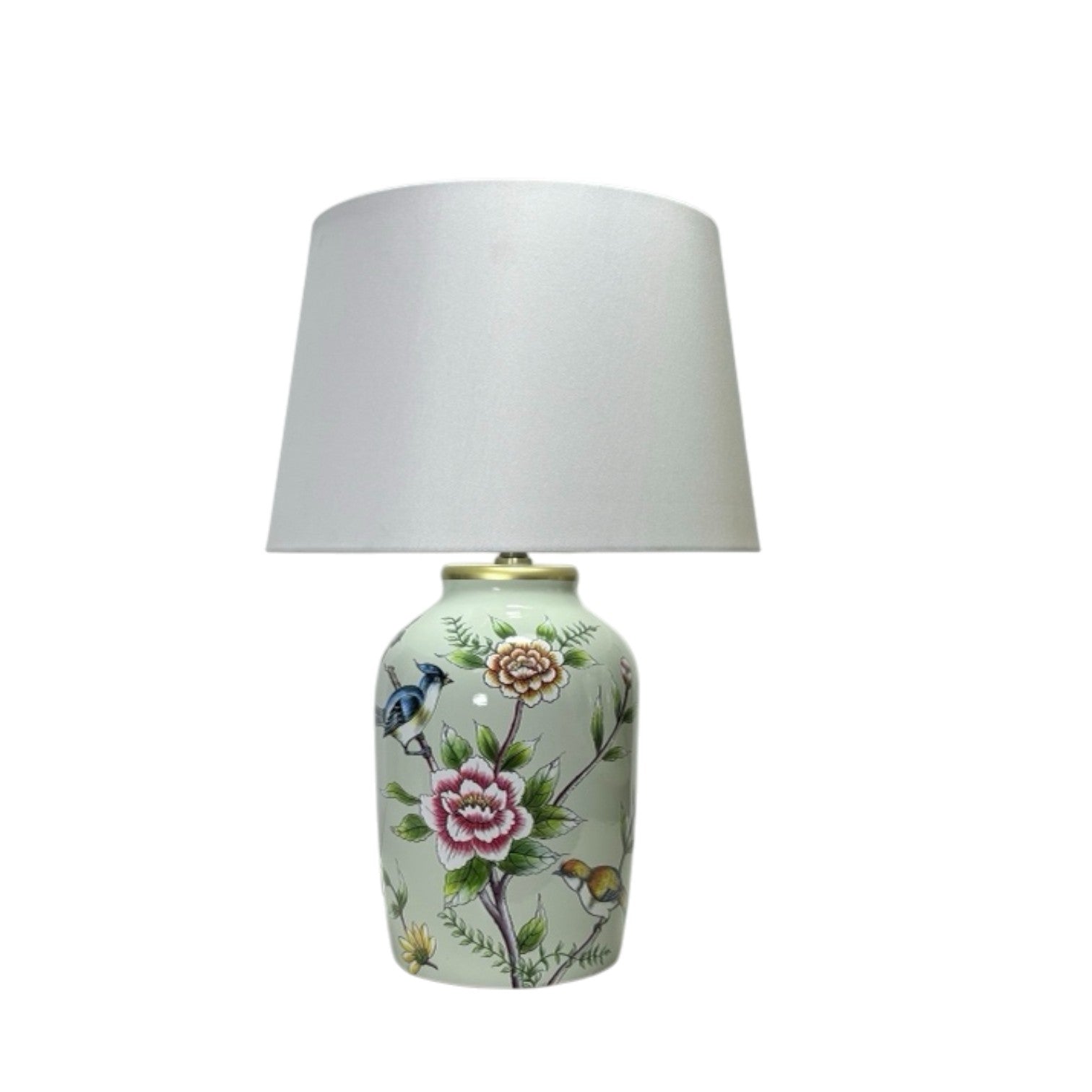 44cm Traditional Ceramic Table Lamp with Shade, Inline Switch, Double Insulated