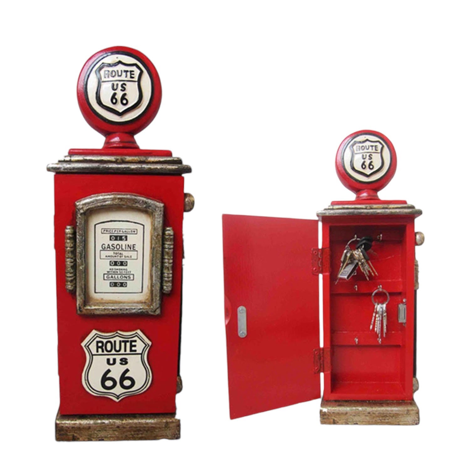 Route 66 Gas Pump Big Boy Toy Key Cabinet
