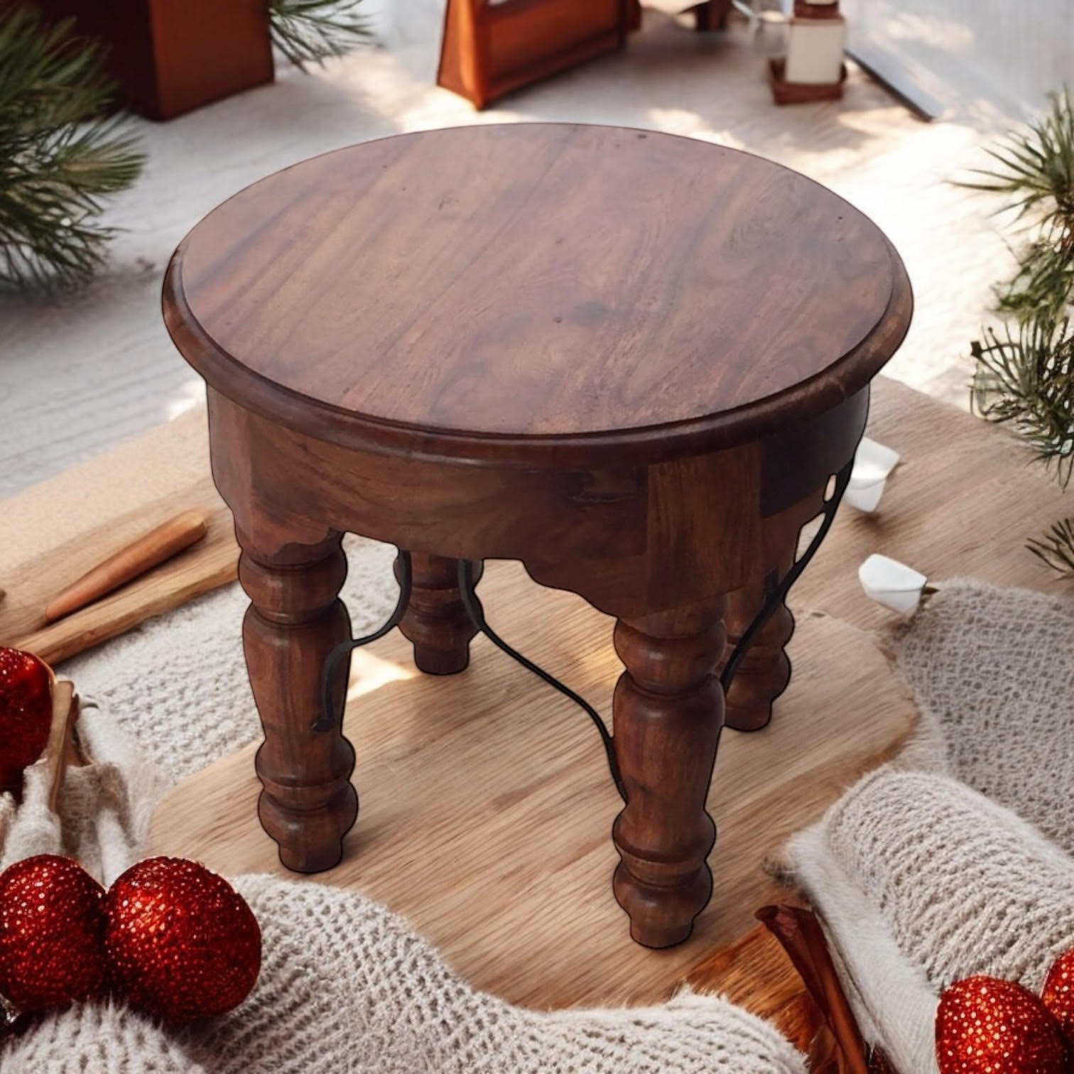 MSL 60cm Wooden Round Table, Sturdy and Versatile, Wipe Clean With Damp Cloth