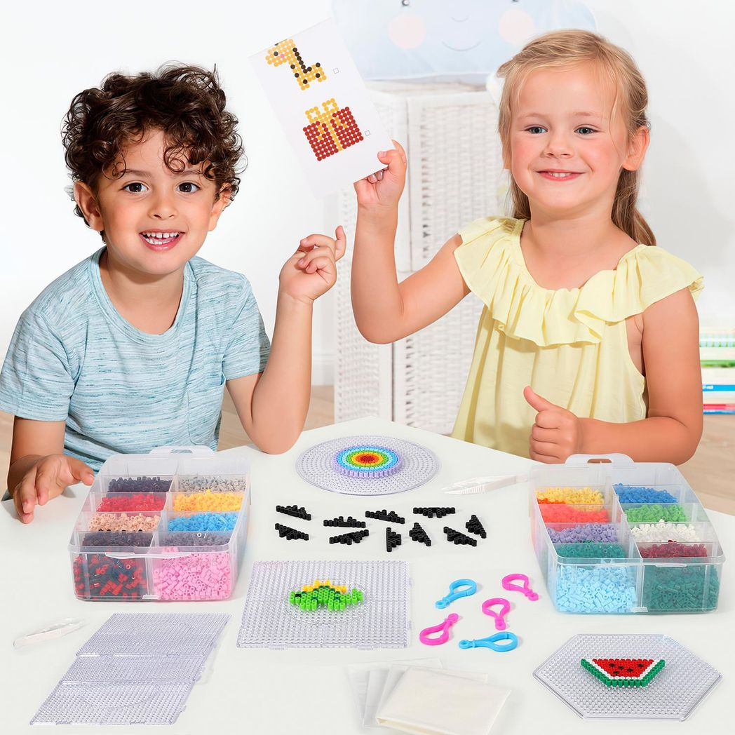 SOKA Play Imagine Learn 16000 Coloured Iron Bead Deluxe Set, Kids Craft Kit with Pegboards, Tweezers, Storage Box and Accessories, Ages 6+