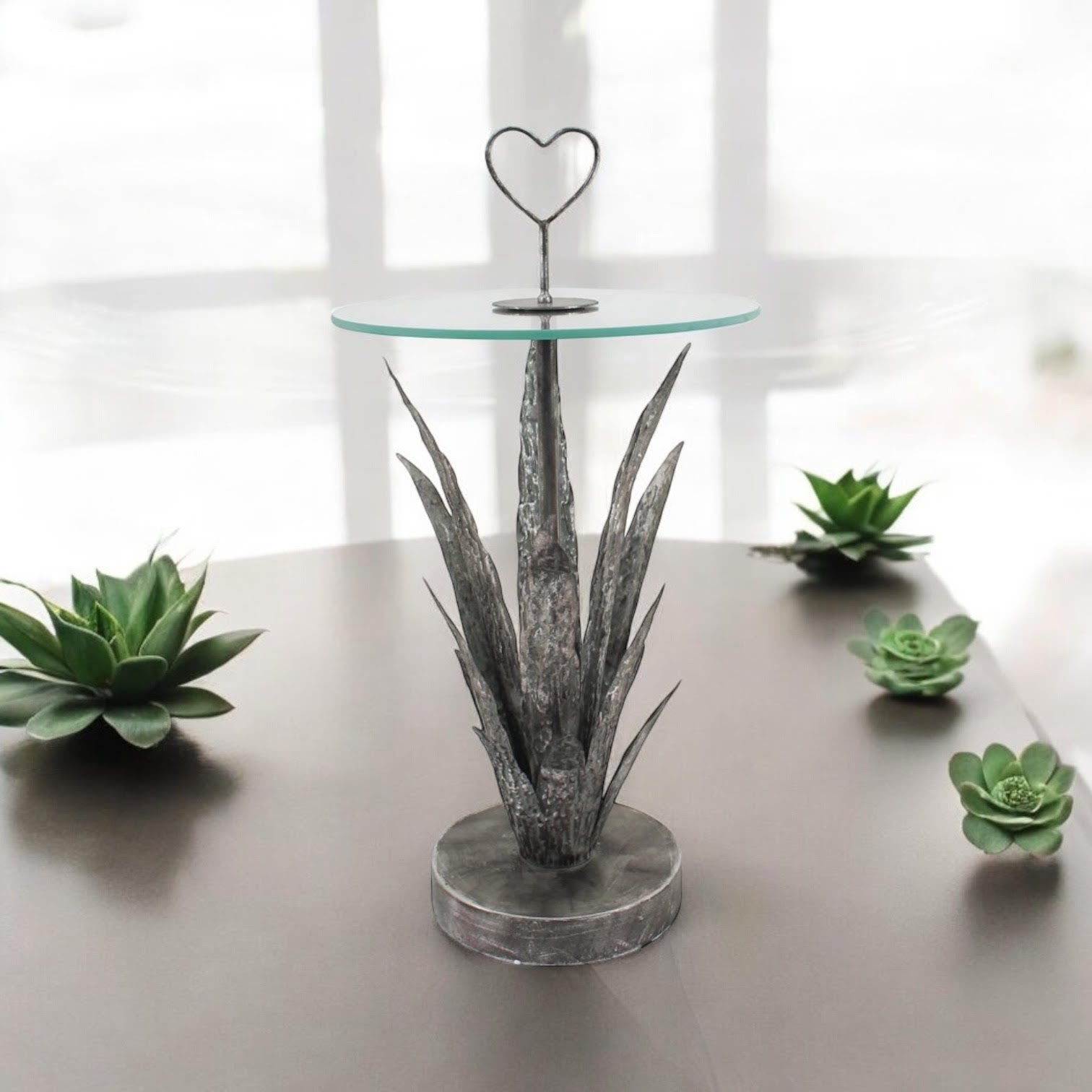 MSL 79CM Metal Table with Leaf Design