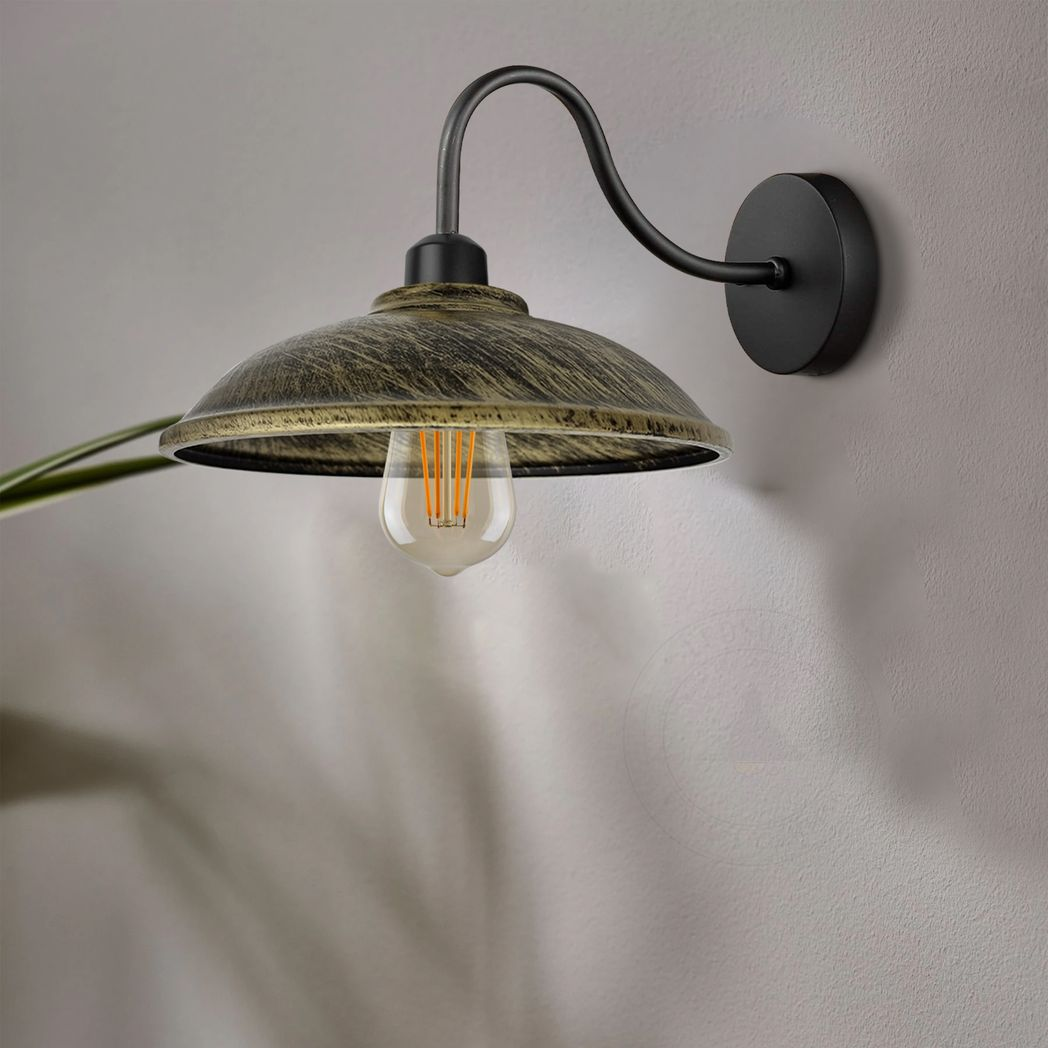 Vintage Hemisphere Wall Sconce, E27 Base, Hardwired Indoor Light