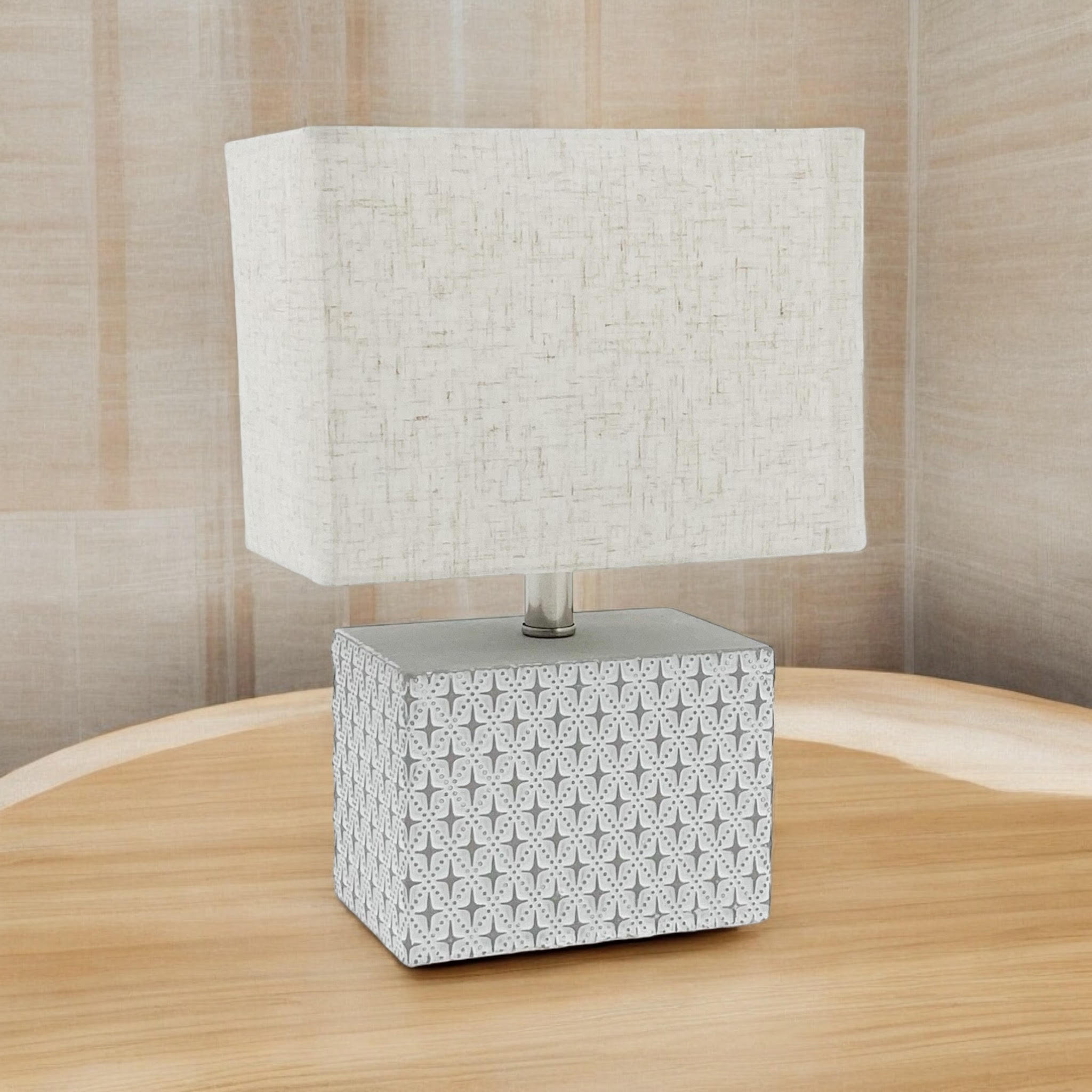 MSL 20cm Traditional Ceramic Table Lamp with Shade, Inline Rocker Switch, Double Insulated