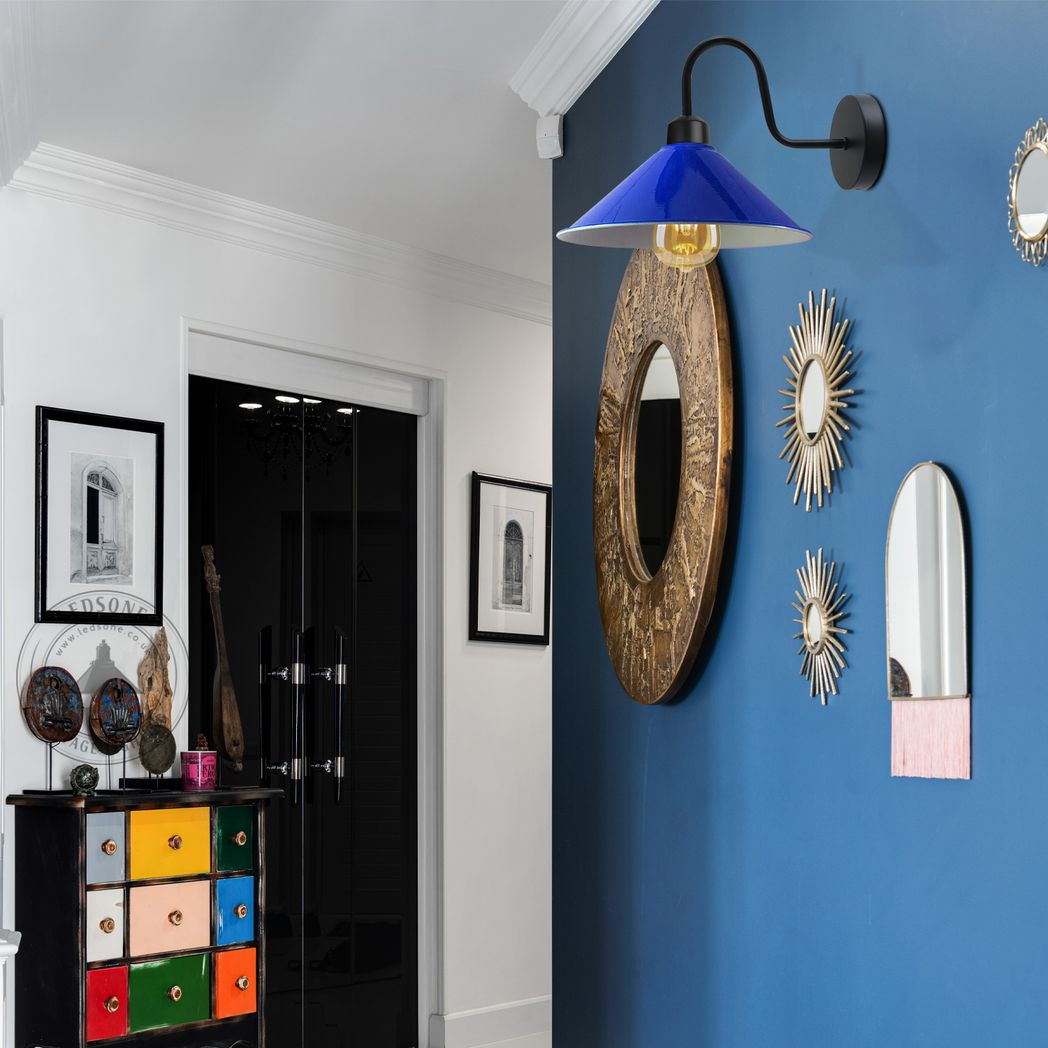 Vintage Black Metal Wall Sconce, E27 Dimmable Indoor Light