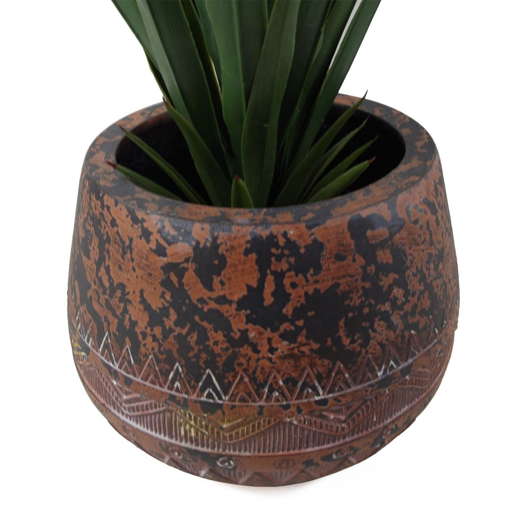 Leaf Large Zaturn Rustic Fibreglass Composite Planter Brown / Black