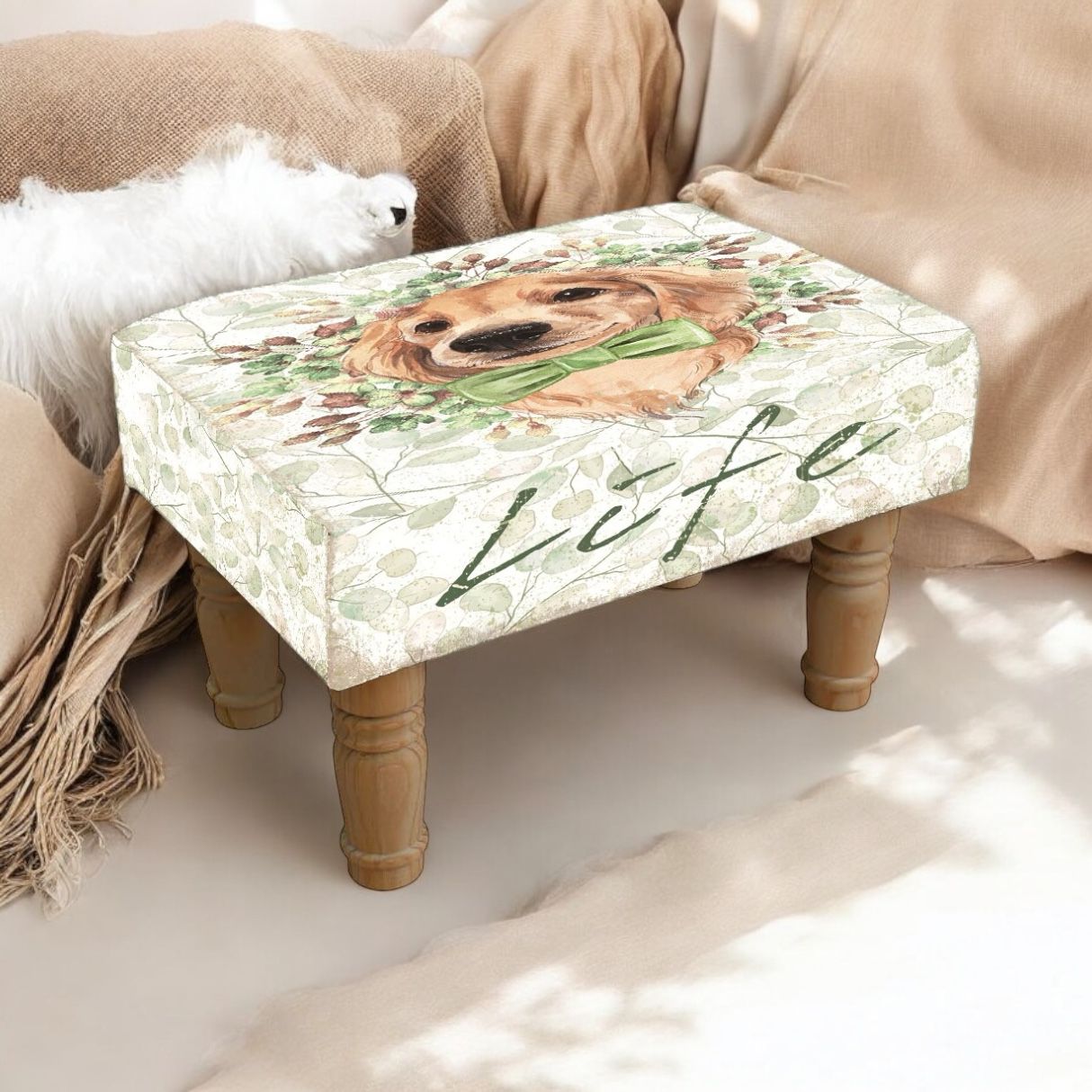 MSL Dog Footstool, Hand Finished, Sturdy and Versatile Foot Stool