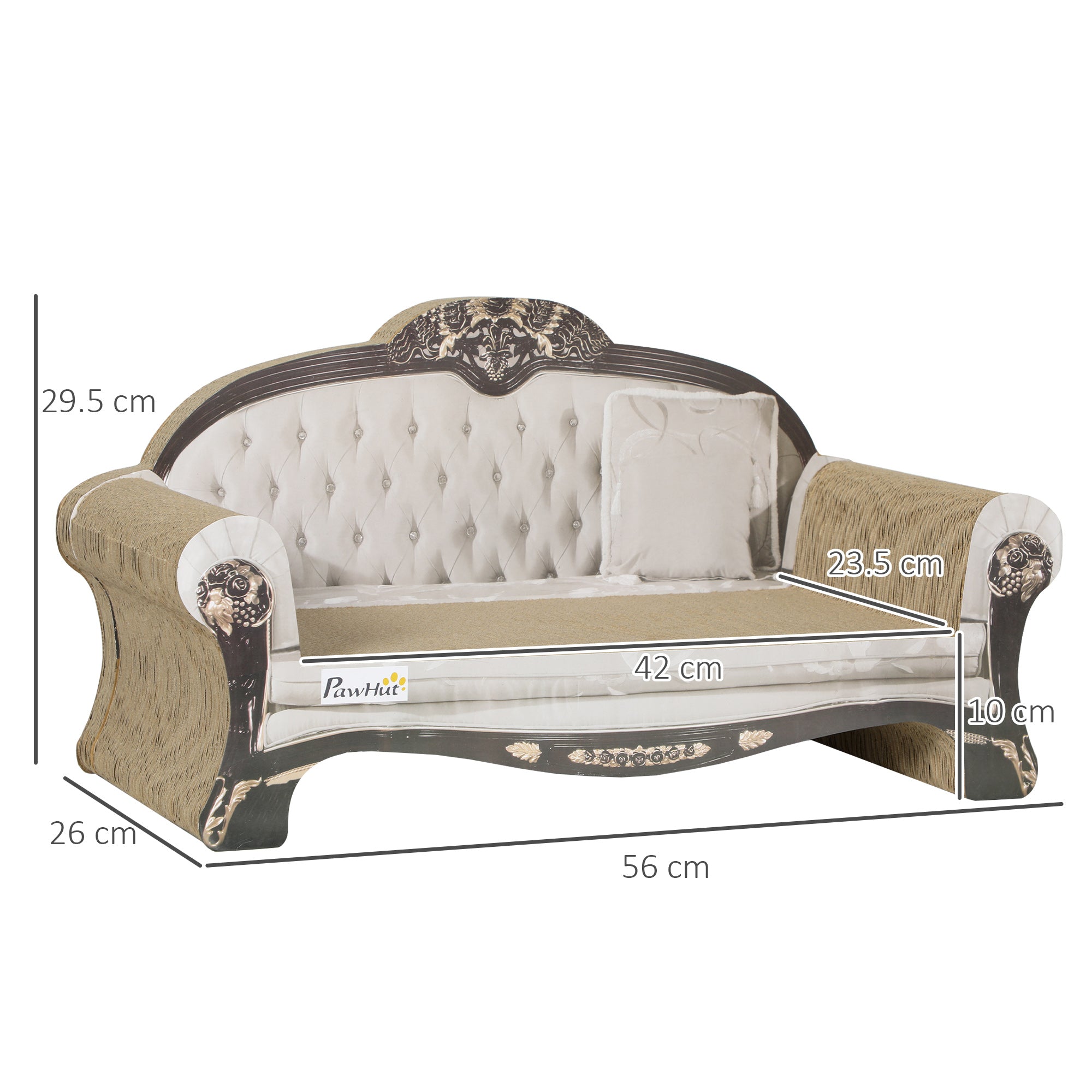 PawHut Cat Scratching Board Sofa Bed with Catnip for Indoor Cats
