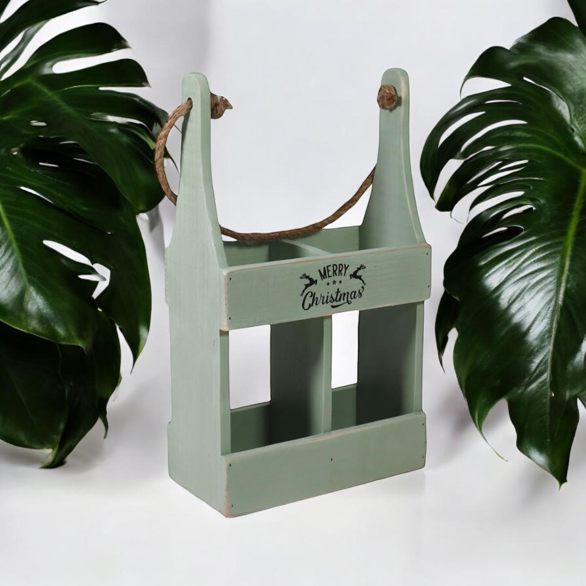 MSL 39CM Rustic Green 2-Bottle Wine Caddy