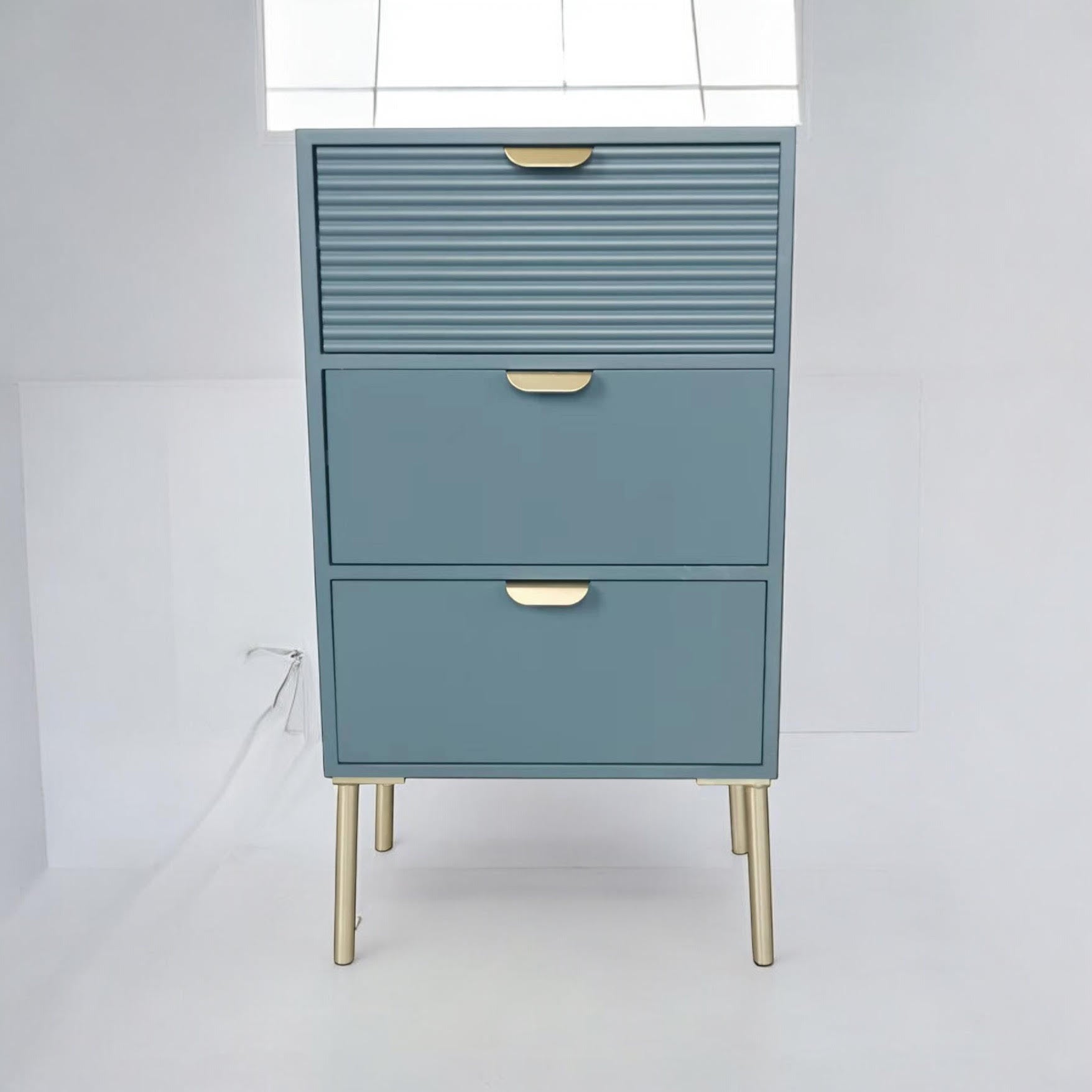 MSL 75cm Blue Wooden 3 Drawer Chest of Drawers