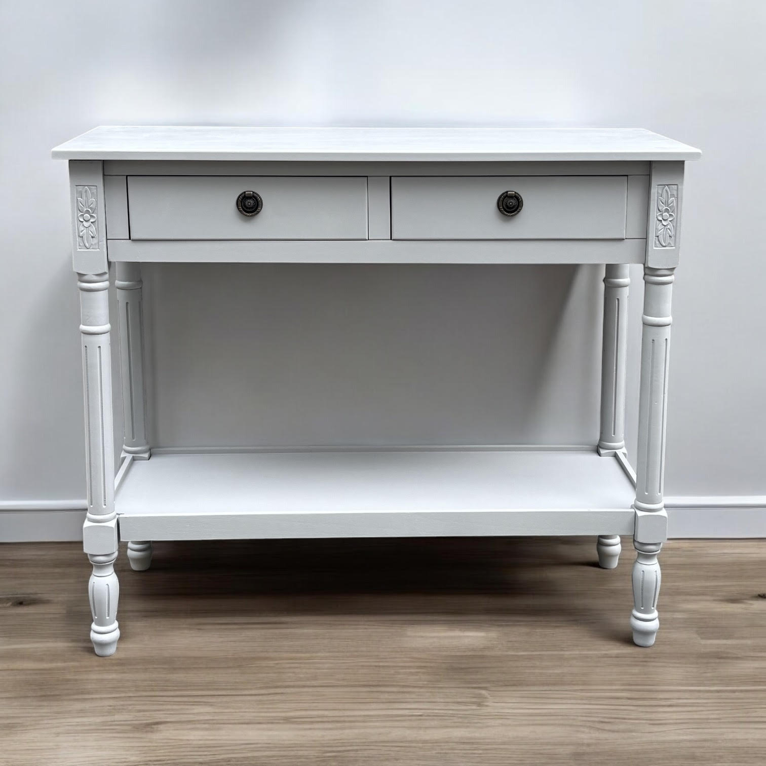 MSL 90cm Hand Finished 2 Drawer Side Table / Bedside Table