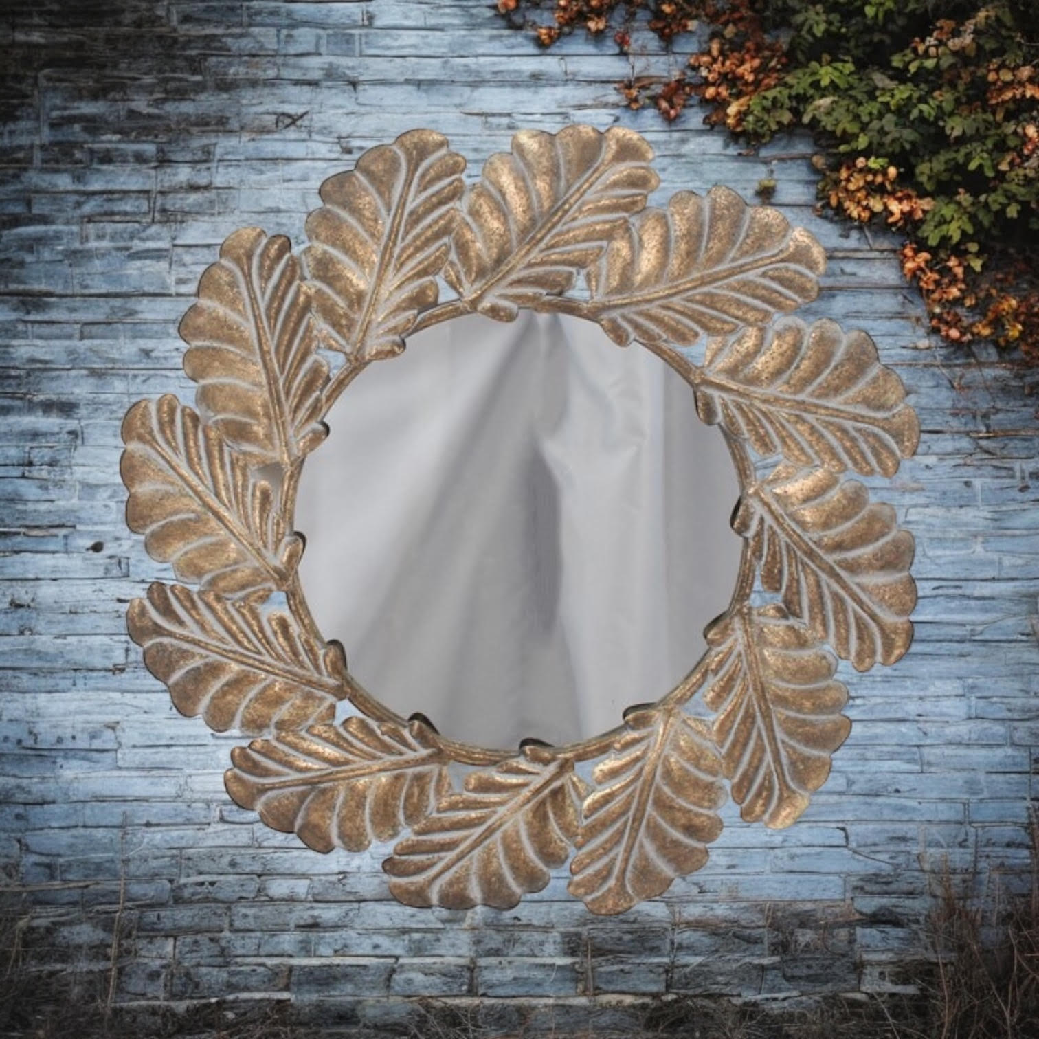 MSL 68cm Round Hand-Finished Metal Framed Mirror