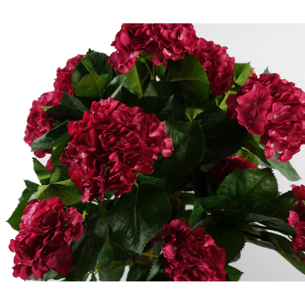 Leaf 75cm Artificial Pink Hydrangea Bush Potted Plant