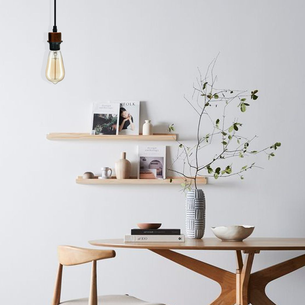 5 Pack Industrial Red E27 Pendant Light Holder Kit with 95cm Cable